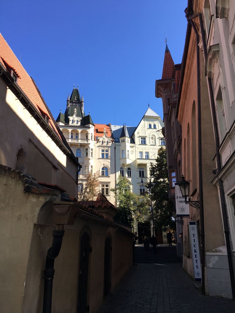 Jewish Quarter Prague sidestreet next to the Old New Synagogue